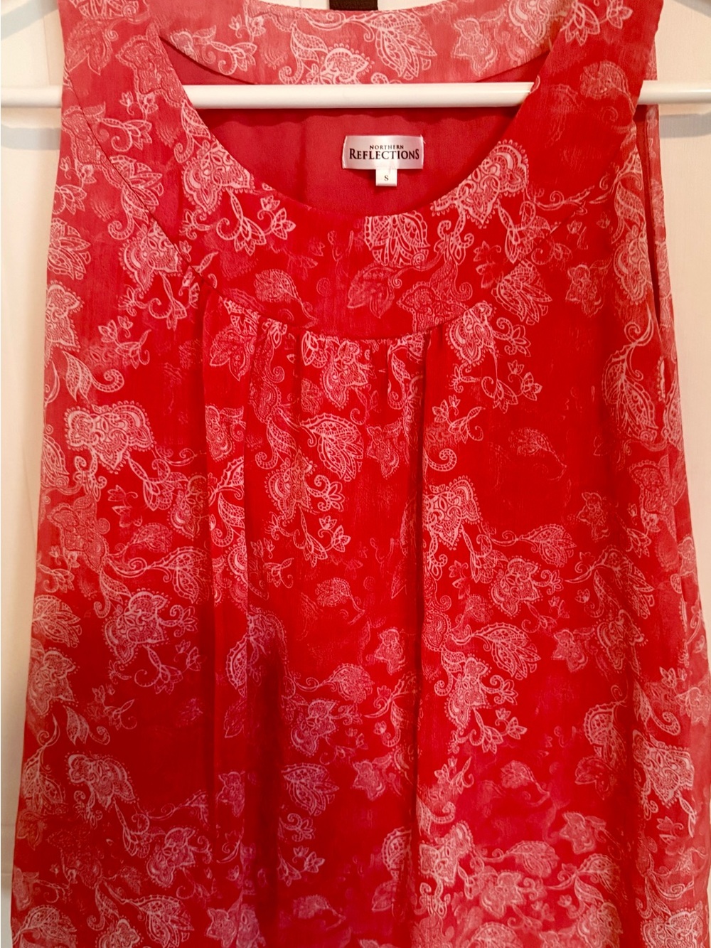 Northern Reflections Red Paisley Sleeveless Tank